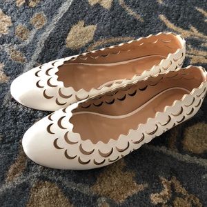 Chloe size 7 ivory flats